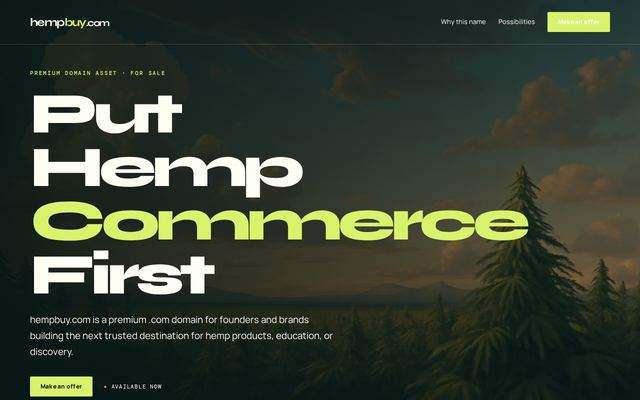 The website already built on hempbuy.com