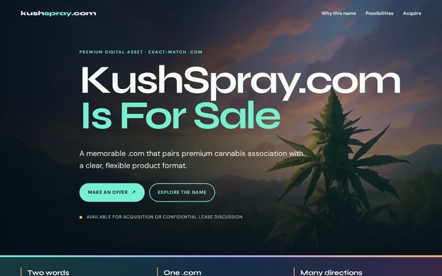 The website already built on kushspray.com