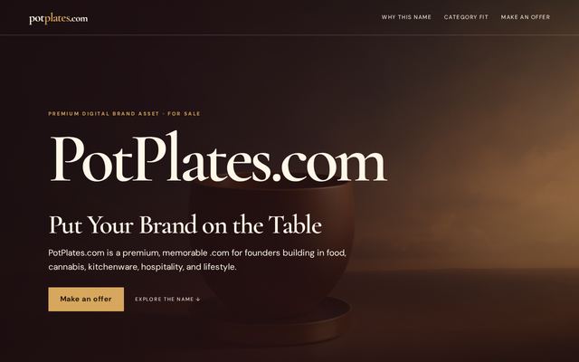 The website already built on potplates.com